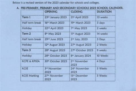 school closing dates 2023 kenya