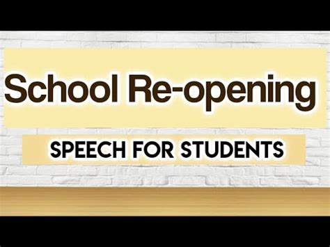 school reopening day speech