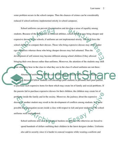 School Uniform Research Paper