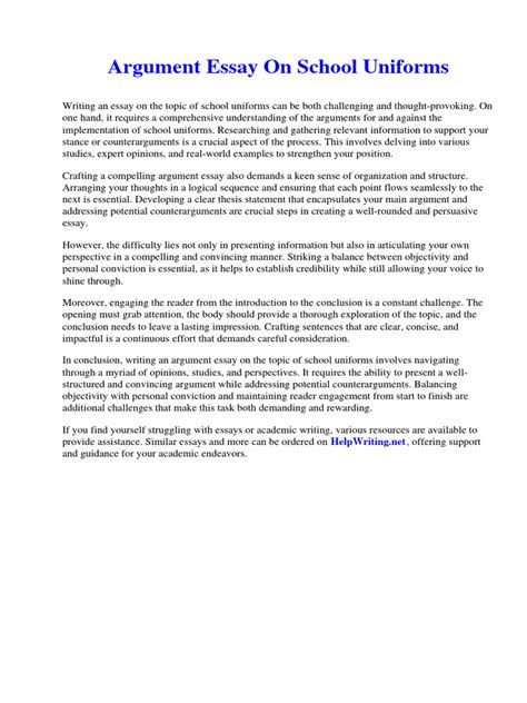 School Uniforms Argument Title