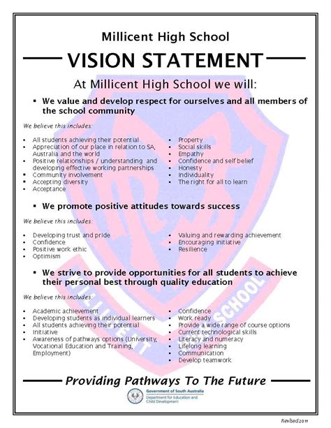 school vision statement examples pdf