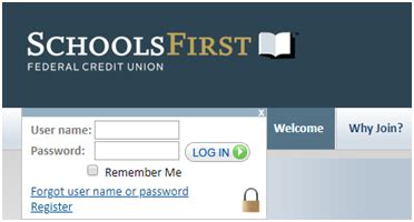 schools first credit union login page