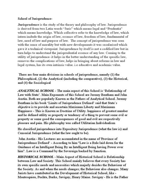 schools of jurisprudence notes pdf