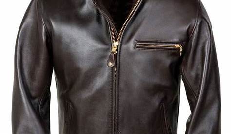 Schott NYC Men's Classic Horsehide Black Racer Motorcycle Leather Jacket