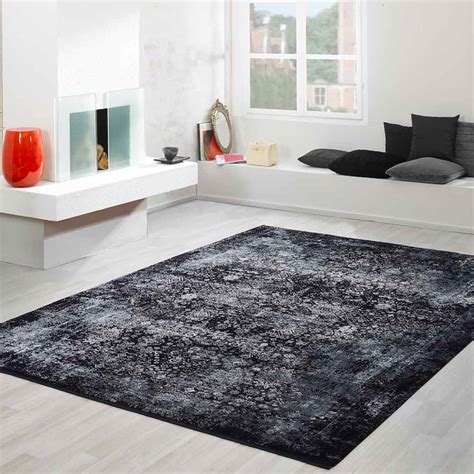 Rio7778 Grau Kurzflor Design Teppich Vimoda Homestyle