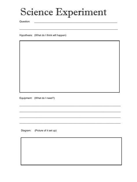 Design Your Own Experiment Worksheet