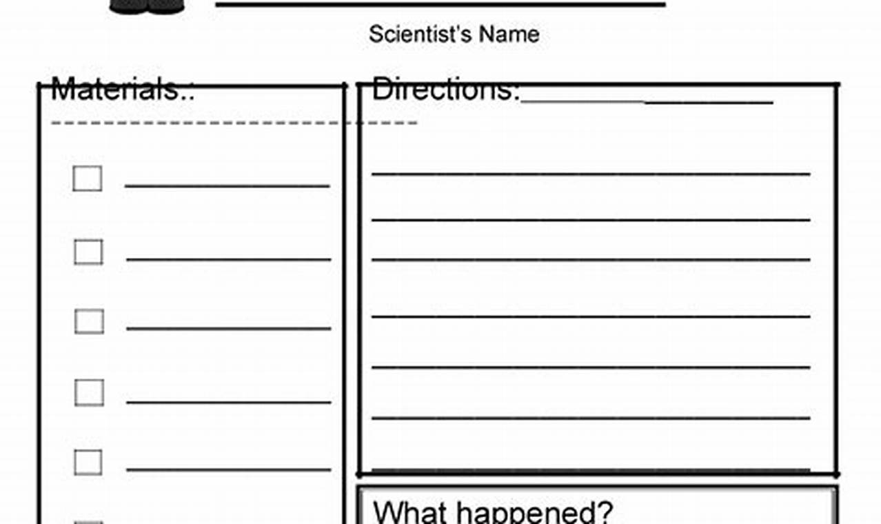 science experiment journal template