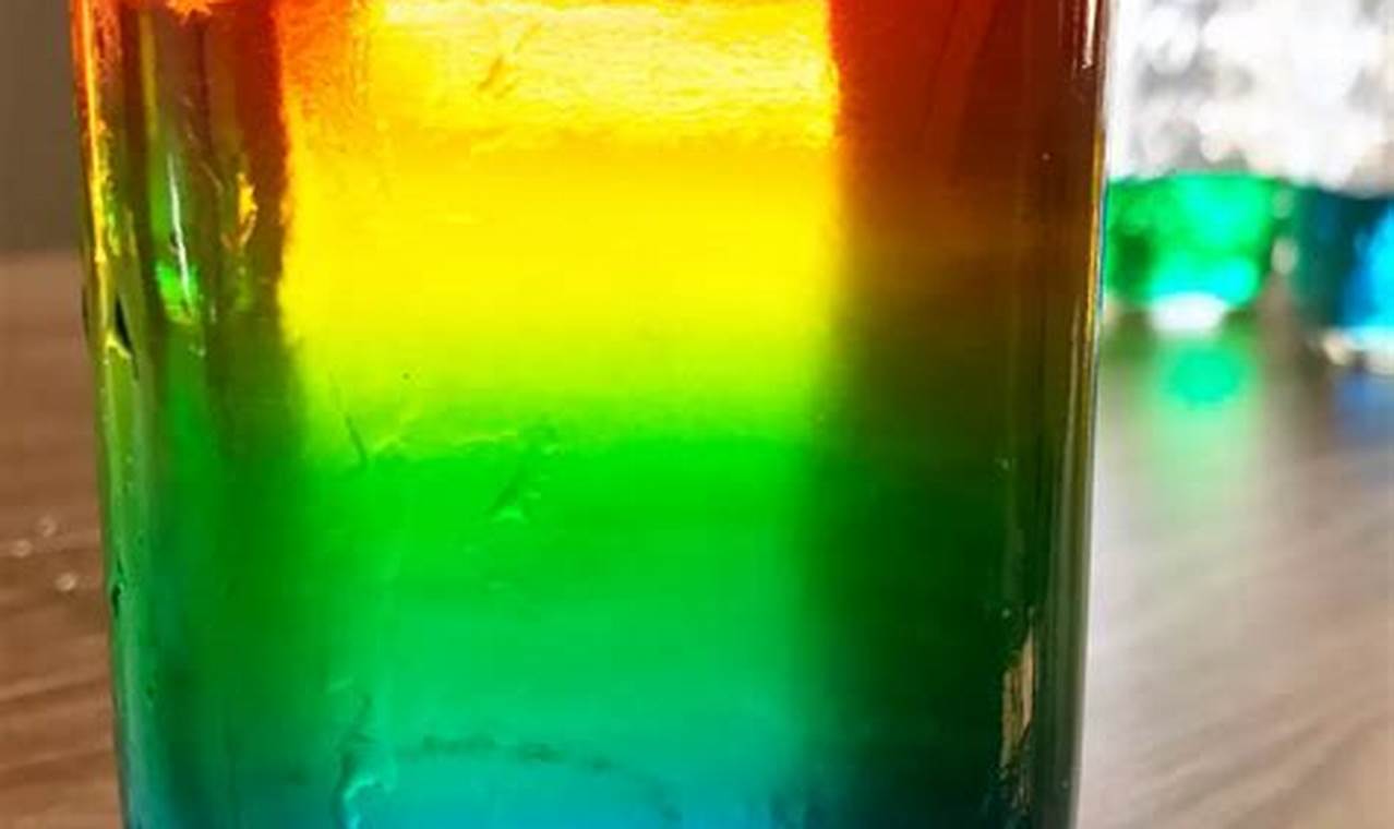 science experiments at home rainbow in a glass
