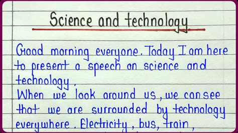 science and technology topics for speech
