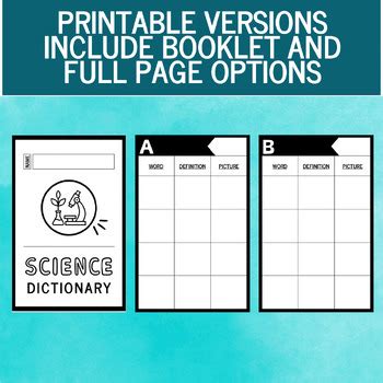 Science Dictionary Template