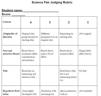 Science Fair Judge Comments
