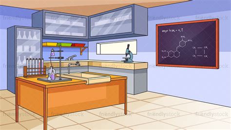 Science Lab Background Cartoon