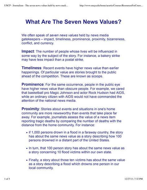 Science News Values
