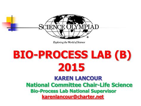 Science Olympiad Bio Process Lab