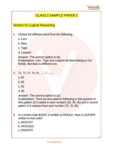 science olympiad for class 2 syllabus