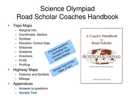 Science Olympiad Road Scholar Coaches Handbook