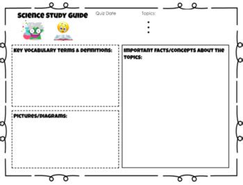 Science Study Guide Template