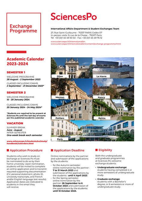 sciences po exchange program courses