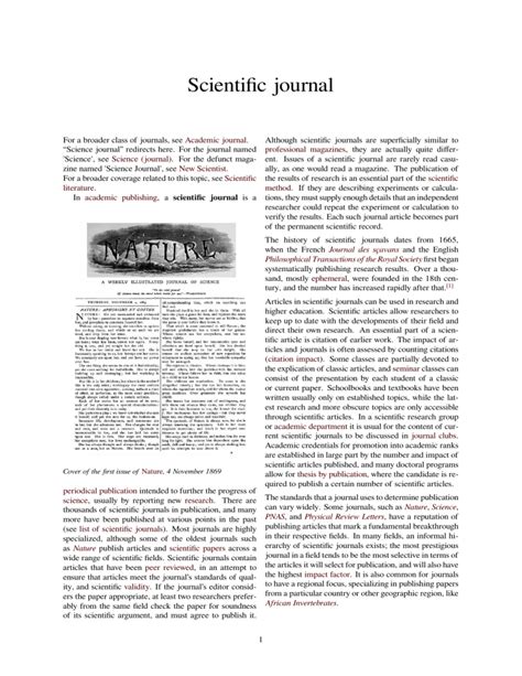 Scientific Journal Definition
