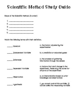scientific method study guide