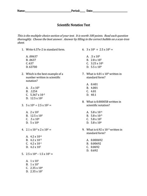 scientific notation word problems matching worksheet answer key