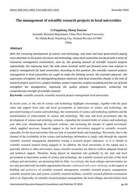 Scientific Research Projects Management