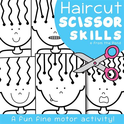 Halloween Scissor Skills Frankenstein Haircut Worksheets Etsy