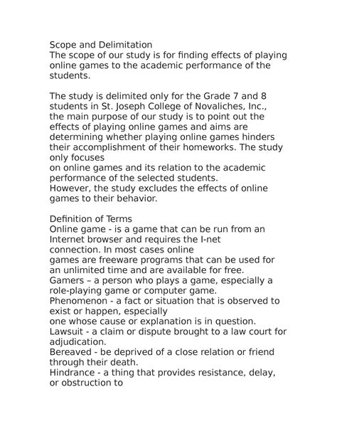scope and delimitation of the study example qualitative
