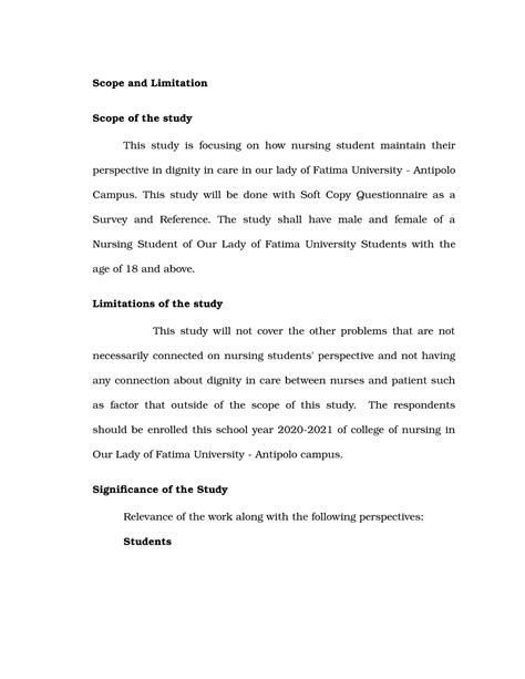scope and limitation of the study example pdf