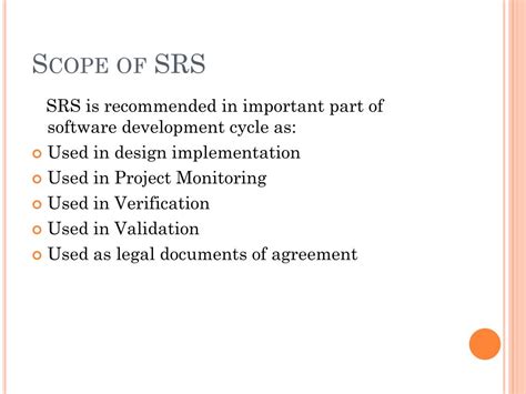 scope of srs in software engineering