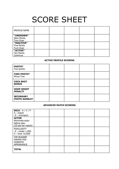 Printable Basketball Score Sheets PrinterFriendly