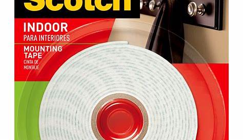 Scotch Indoor Double-Sided Mounting Tape, 1/2 in x 75 in, 1 Roll