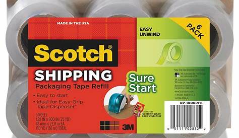 Scotch Sure Start Shipping Packaging Tape, 1.88 in x 54.6 yd - Walmart
