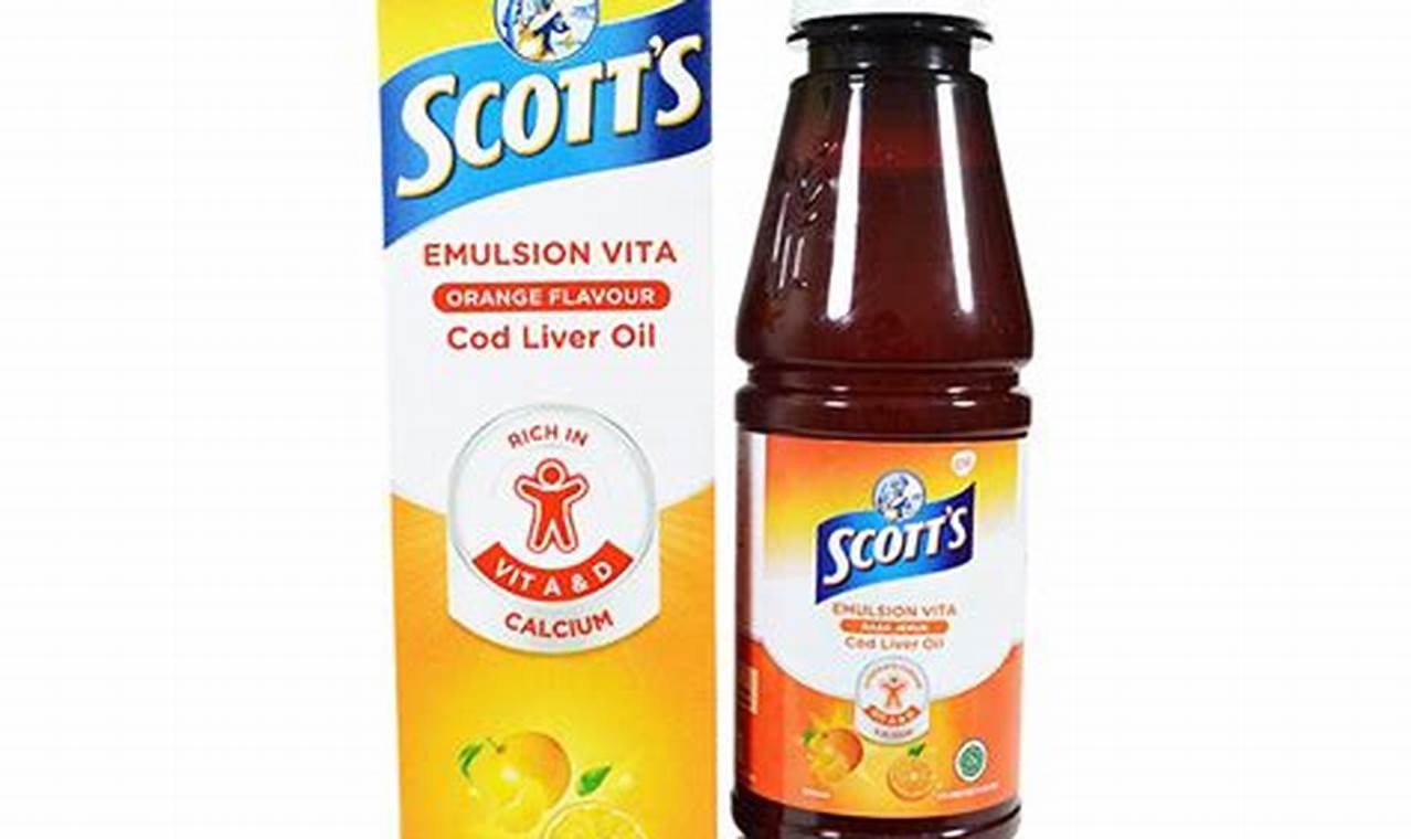Scott's Emulsion Cod Liver Oil Orange Flavor Minyak Ikan Kod Rasa Je