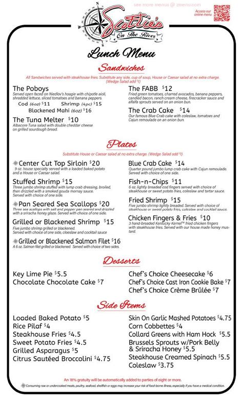 scotties on the river menu