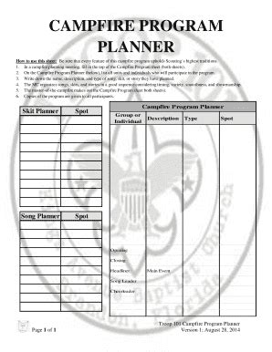 Scout Campfire Program Planner