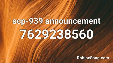 scp announcement roblox id