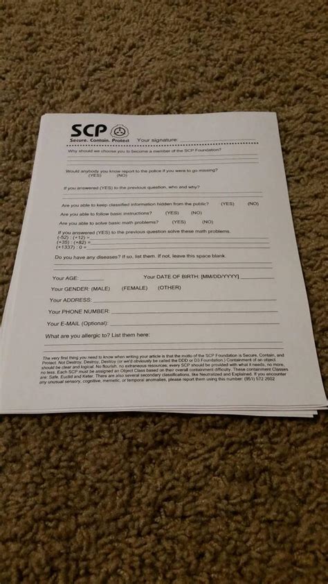 scp foundation application form