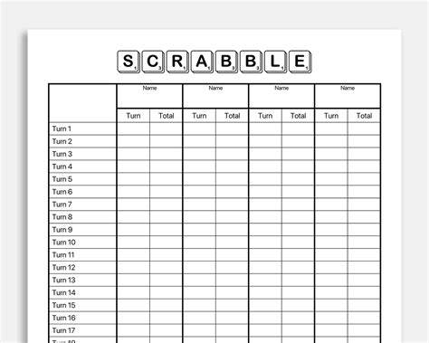 FREE 9+ Sample Scrabble Score Sheet Templates in MS Word PDF