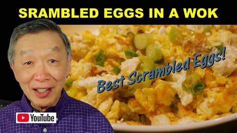 scrambled eggs in a wok