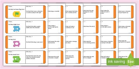 Scratch Jr Coding Printable Cards