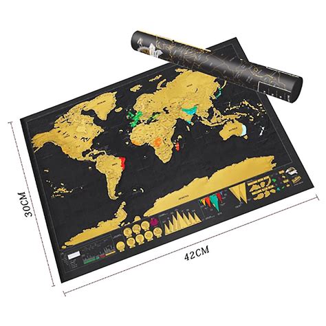 XXL Scratch Map Världskarta där du skrapar de länder du besökt