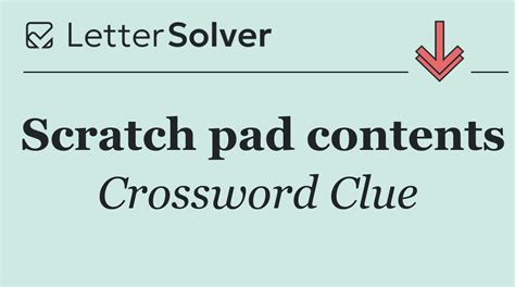 Scratch Pad Crossword