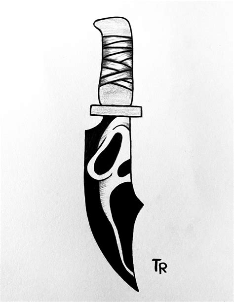 scream knife drawing easy