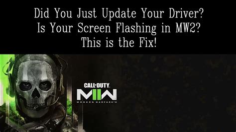 Screen Keeps Flashing Mw2