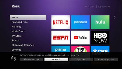 screen mirroring to roku tv from pc