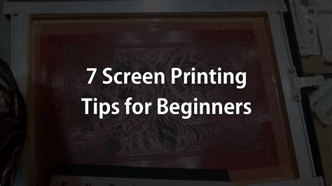 Screen Printing Tutorial For Beginners