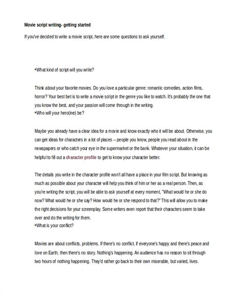 Script Creative Writing Examples
