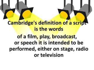 Script Definition Cambridge