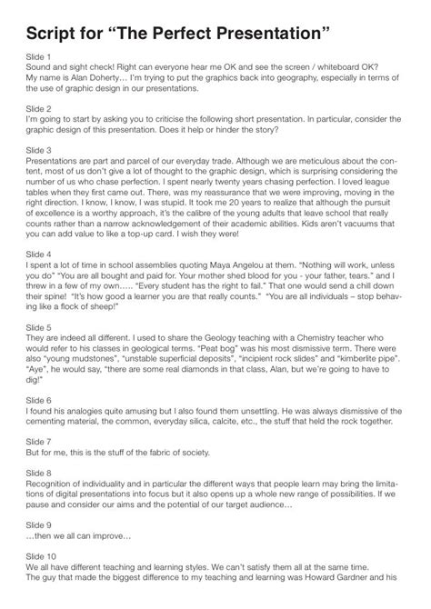 Script Example For Presentation